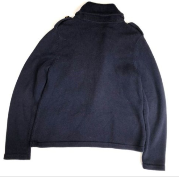 Large Navy Gold Double Breasted Cardigan Sweater - Picture 6 of 6